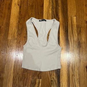 Zara Ribbed Crop Tank Top